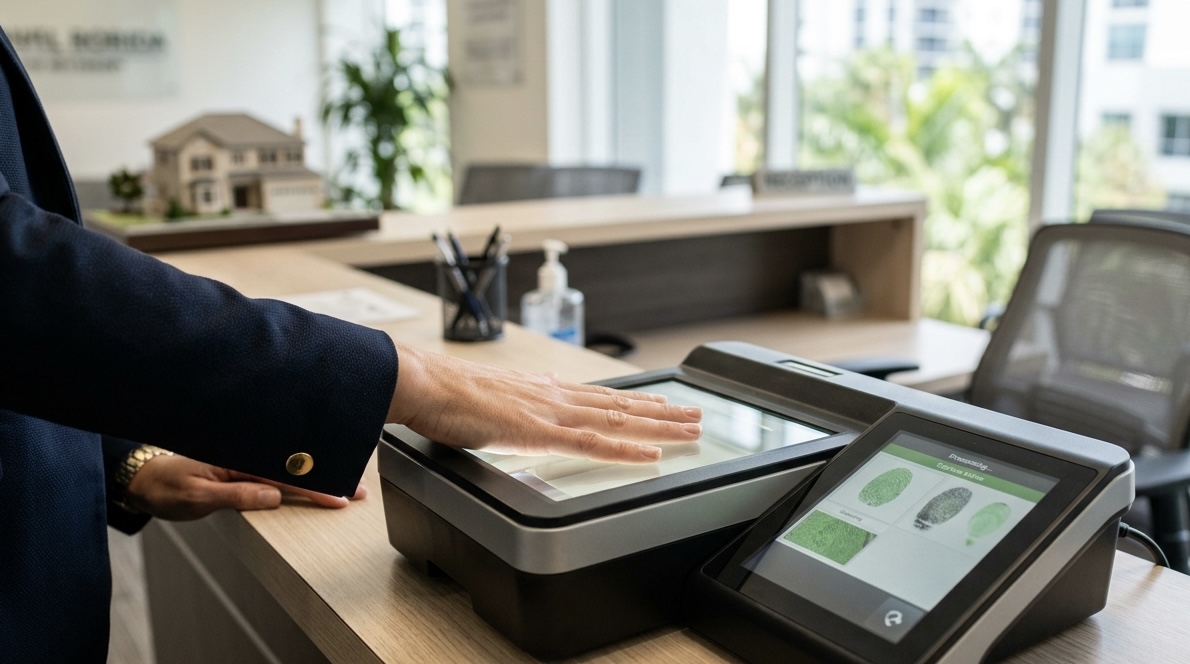 Live Scan fingerprint capture for Jupiter, Florida